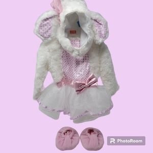 Infant Girls faux fur easter bunny Dress outfit